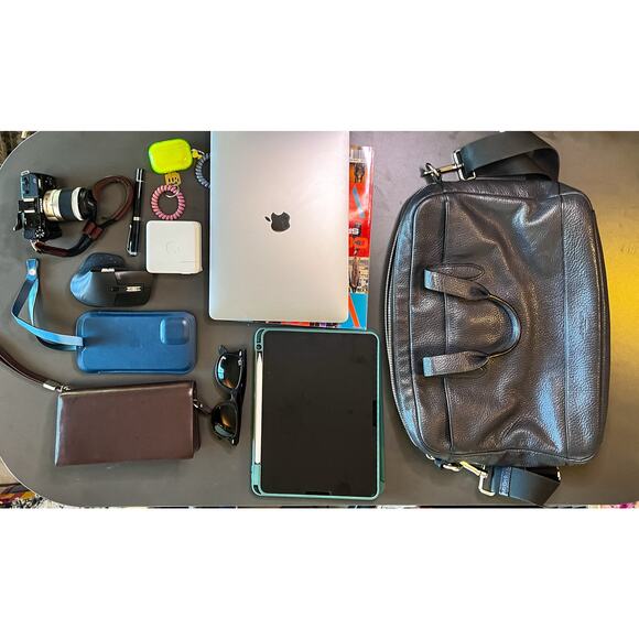 Coach F11319 Hamilton Pebbled Leather Briefcase Laptop Commuter Bag - Graphite - Picture 8 of 8